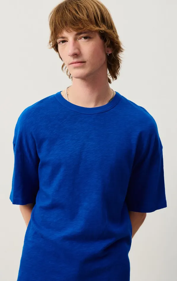 American Vintage Short Sleeve TShirts Men TShirt Sonoma Prussian Blue Vintage