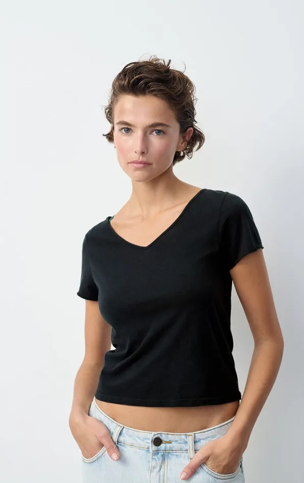 American Vintage Short Sleeve TShirts Women TShirt Aksun Vintage Black