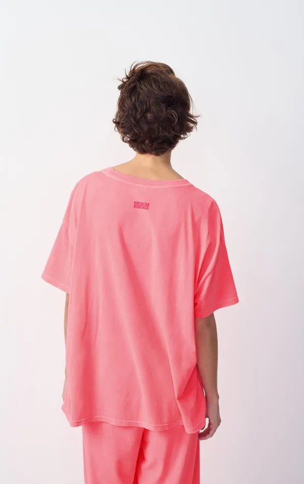 American Vintage Short Sleeve TShirts Women TShirt Pymaz Fluorescent Hortensia American Vintage Short Sleeve TShirts Women TShirt Pymaz Fluorescent Hortensia