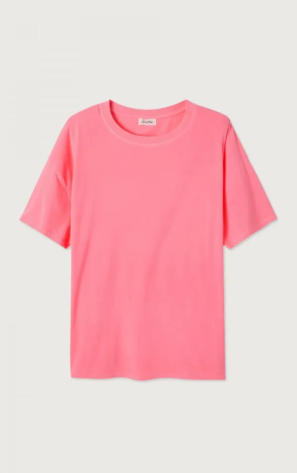 American Vintage Short Sleeve TShirts Women TShirt Pymaz Fluorescent Hortensia American Vintage Short Sleeve TShirts Women TShirt Pymaz Fluorescent Hortensia