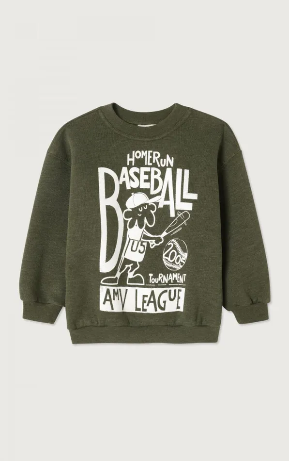American Vintage Sweatshirts Kids Sweatshirt Doven Overdyed Seaweed