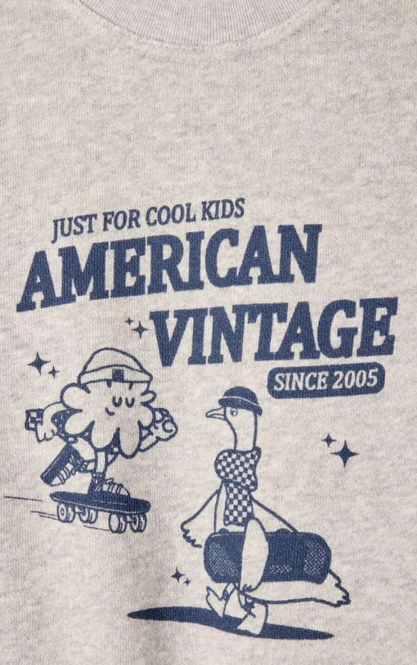 American Vintage Sweatshirts Kids Sweatshirt Kodytown Mildred Polar Melange American Vintage Sweatshirts Kids Sweatshirt Kodytown Mildred Polar Melange
