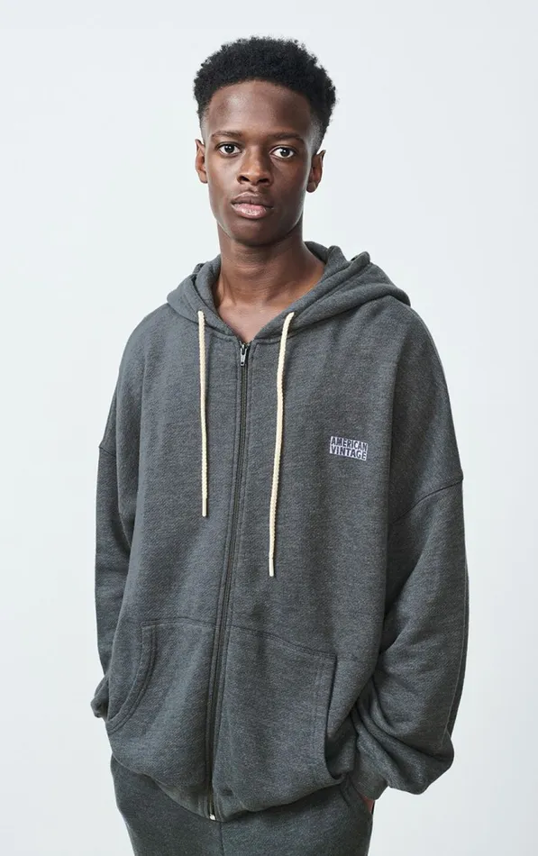 American Vintage Sweatshirts Men Sweatshirt Doven Overdyed Carbon