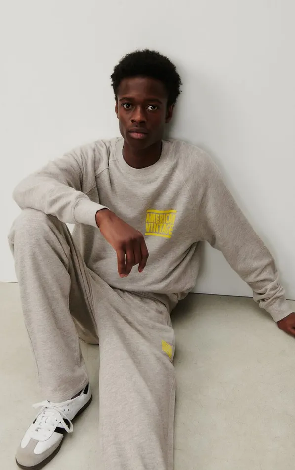 American Vintage Sweatshirts Men Sweatshirt Zofbay Heather Grey American Vintage Sweatshirts Men Sweatshirt Zofbay Heather Grey