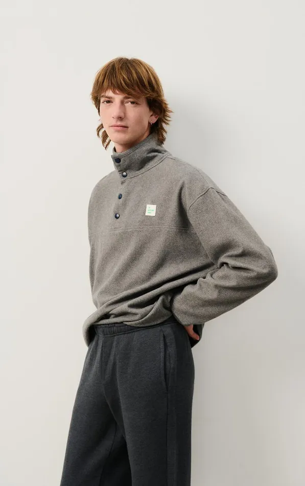 American Vintage Sweatshirts Men Top Vylow Heather Grey American Vintage Sweatshirts Men Top Vylow Heather Grey