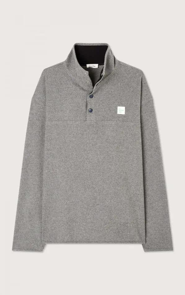 American Vintage Sweatshirts Men Top Vylow Heather Grey American Vintage Sweatshirts Men Top Vylow Heather Grey