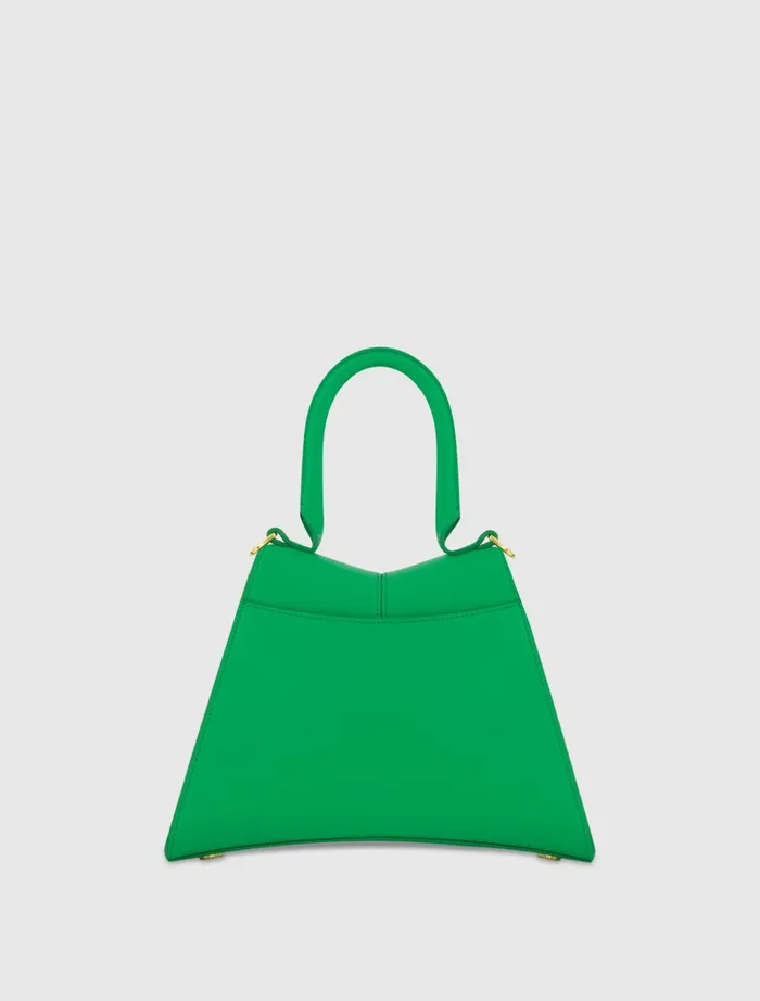 Angular Small Green Leather Handbag With Gold Hardware Spring Green Top Handle Bags Mac Duggal Women