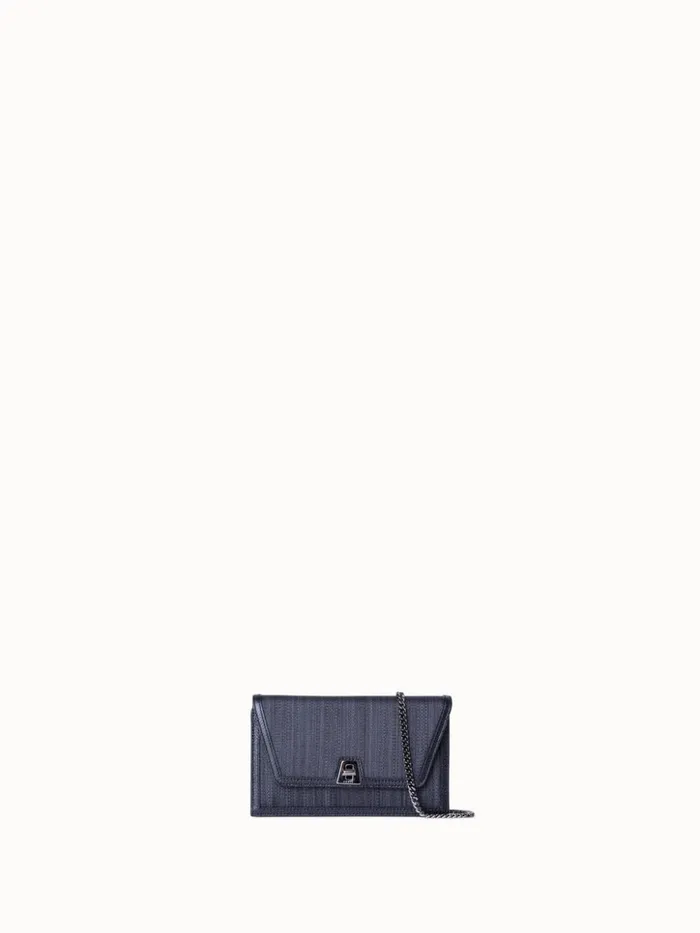 Anouk Clutch Bag In Horsehair Fabric Blackgraphite Women Akris Crossbody Bags