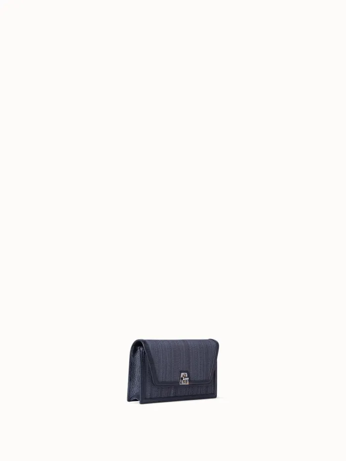 Anouk Clutch Bag In Horsehair Fabric Blackgraphite Women Akris Crossbody Bags
