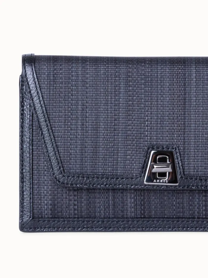 Anouk Clutch Bag In Horsehair Fabric Blackgraphite Women Akris Crossbody Bags
