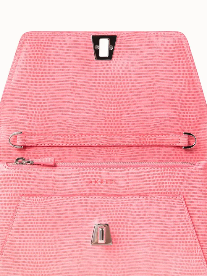 Anouk Envelope Bag In Lamb Skin Nubuck With Shiny Lizard Finish Blossom Women Akris Clutches