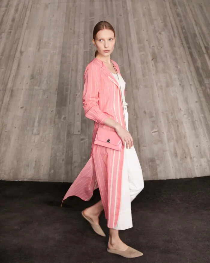Anouk Envelope Bag In Lamb Skin Nubuck With Shiny Lizard Finish Blossom Women Akris Mini Bags