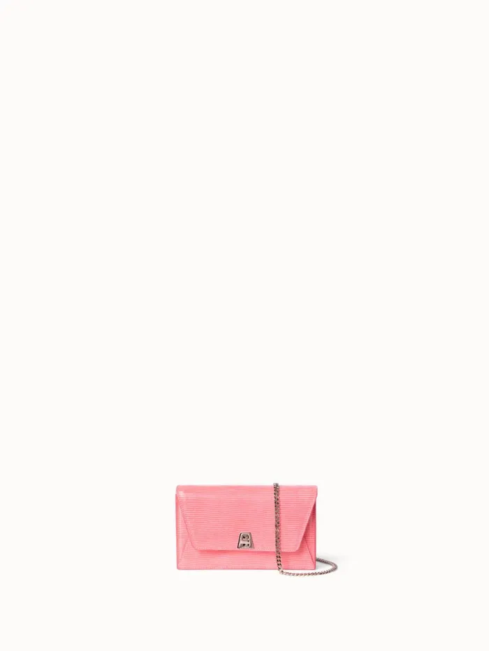 Anouk Envelope Bag In Lamb Skin Nubuck With Shiny Lizard Finish Blossom Women Akris Mini Bags