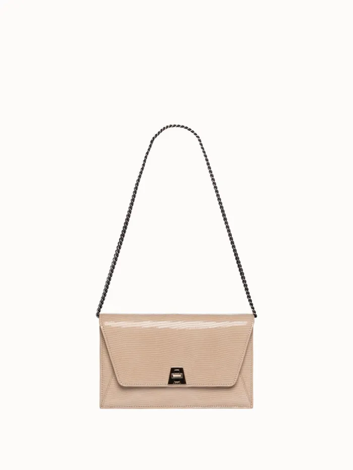 Anouk Envelope Bag With Shiny Lizard Finish Cashmere Women Akris Clutches