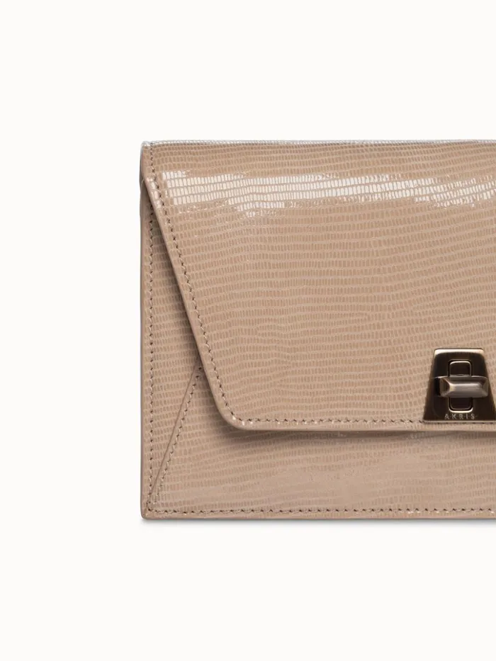 Anouk Envelope Bag With Shiny Lizard Finish Cashmere Women Akris Clutches