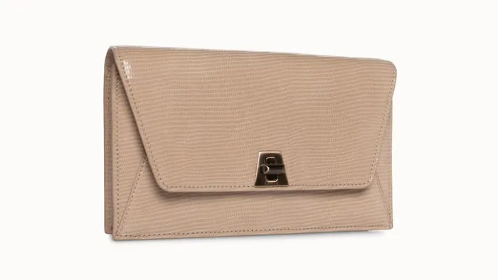 Anouk Envelope Bag With Shiny Lizard Finish Cashmere Women Akris Clutches