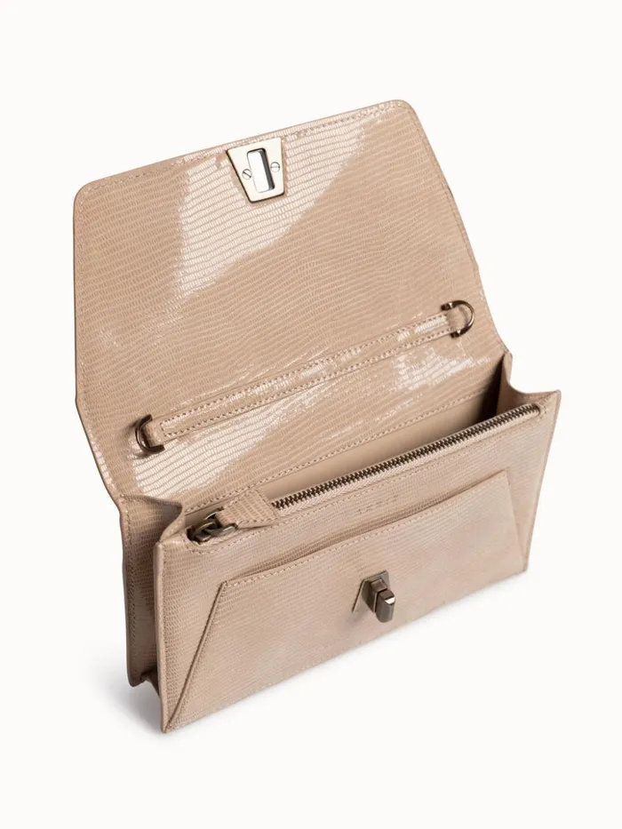 Anouk Envelope Bag With Shiny Lizard Finish Cashmere Women Akris Clutches
