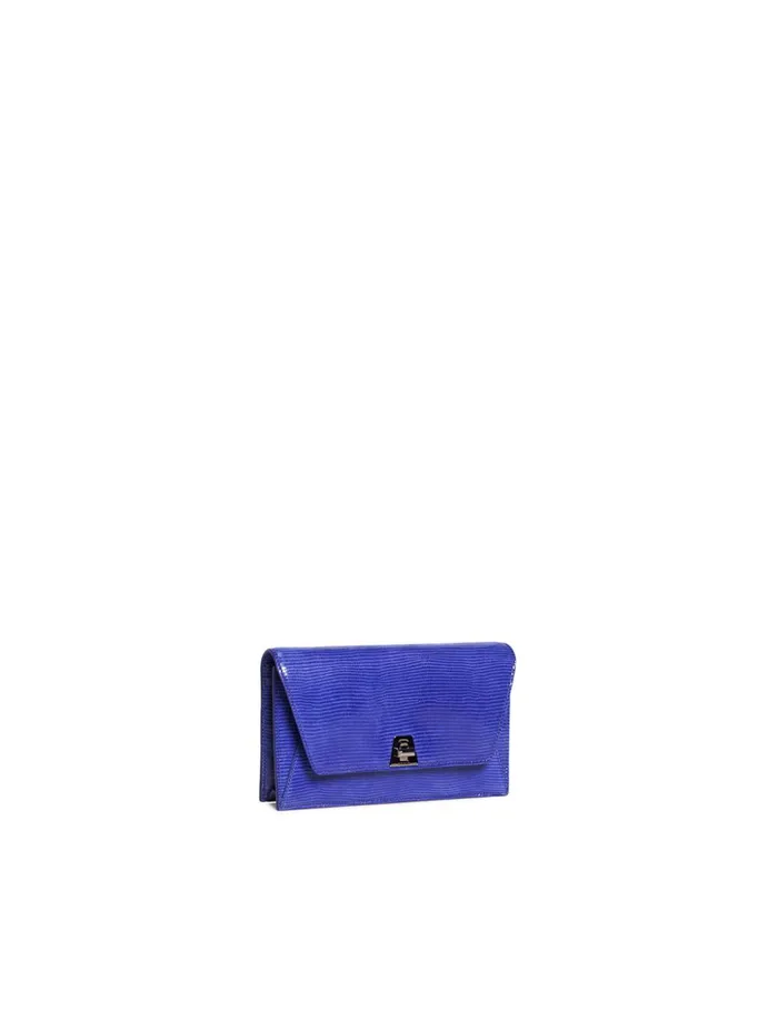 Anouk Envelope Bag With Shiny Lizard Finish Ocean Women Akris Mini Bags