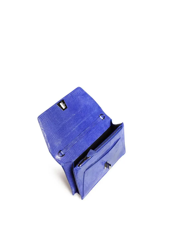 Anouk Envelope Bag With Shiny Lizard Finish Ocean Women Akris Mini Bags