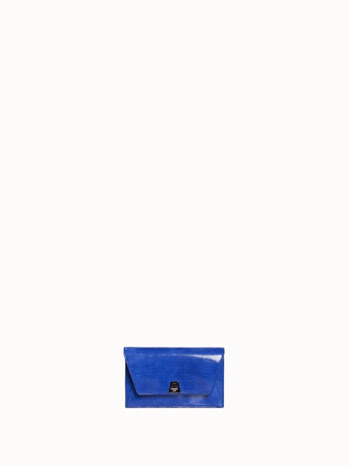 Anouk Envelope Bag With Shiny Lizard Finish Ocean Women Akris Mini Bags