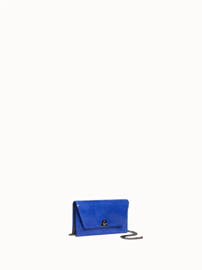 Anouk Envelope Bag With Shiny Lizard Finish Ocean Women Akris Mini Bags