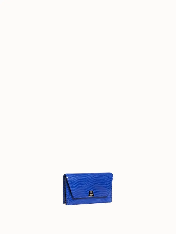 Anouk Envelope Bag With Shiny Lizard Finish Ocean Women Akris Mini Bags