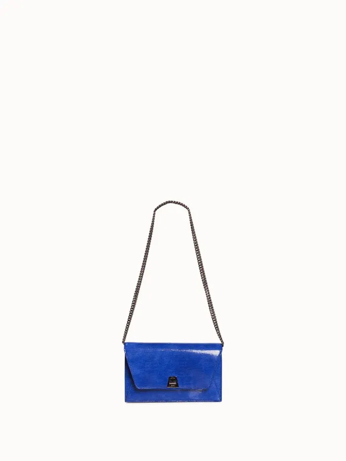 Anouk Envelope Bag With Shiny Lizard Finish Ocean Women Akris Mini Bags
