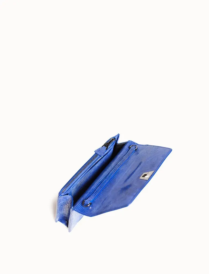 Anouk Envelope Bag With Shiny Lizard Finish Ocean Women Akris Mini Bags