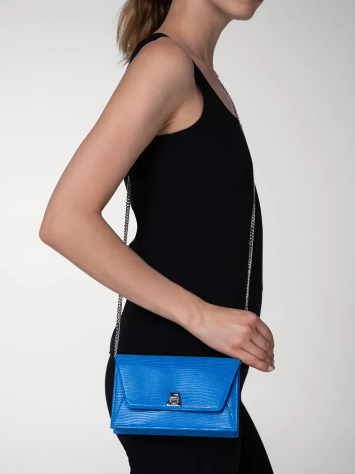 Anouk Envelope Bag With Shiny Lizard Finish Regatta Women Akris Shoulder Bags