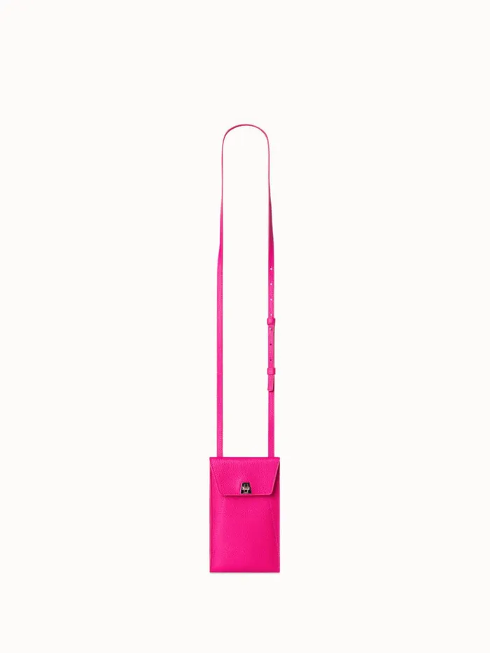 Anouk Phone Pouch In Cervocalf Leather Pink Women Akris Mini Bags