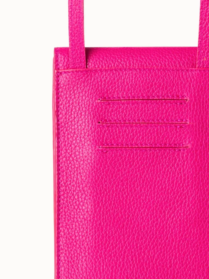 Anouk Phone Pouch In Cervocalf Leather Pink Women Akris Mini Bags