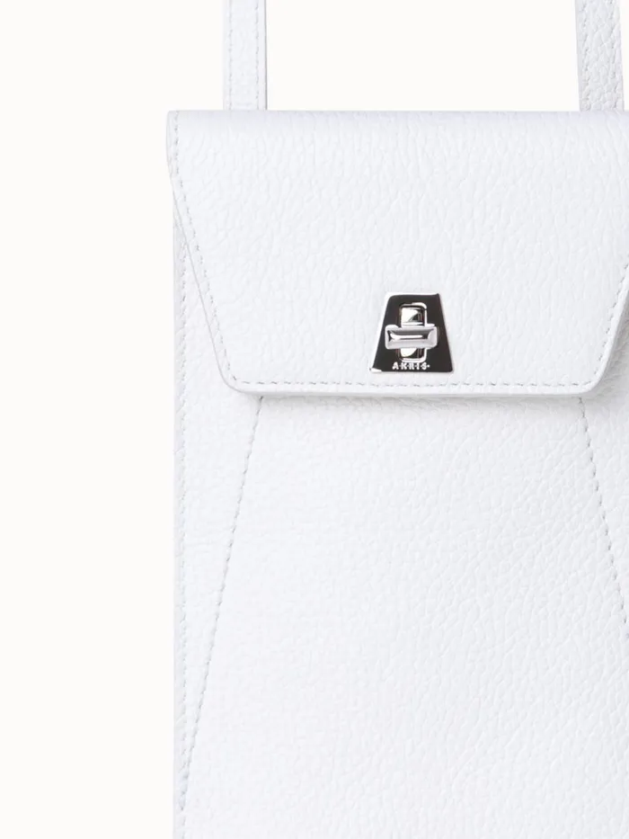 Anouk Phone Pouch In Cervocalf Leather Weiss Women Akris Mini Bags