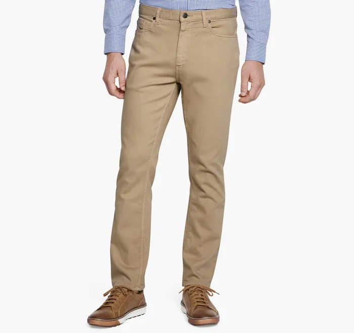 Apparel Men Johnston and Murphy Denim Jeans Khaki Overdye