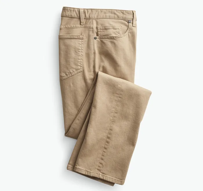 Apparel Men Johnston and Murphy Denim Jeans Khaki Overdye
