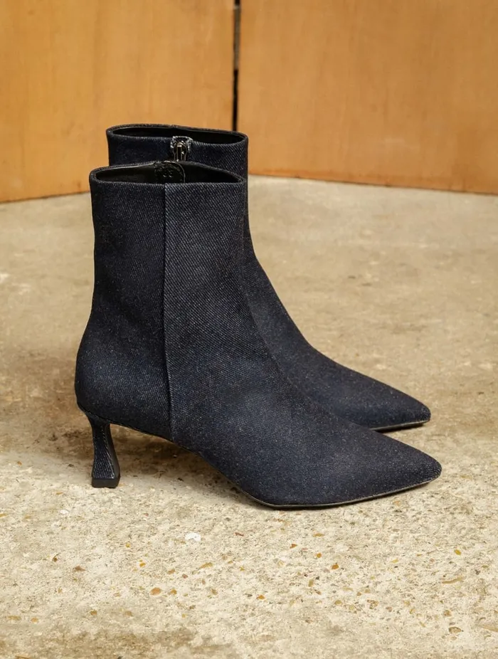 Audrey Raw Denim Women Bobbies Ankle Boots