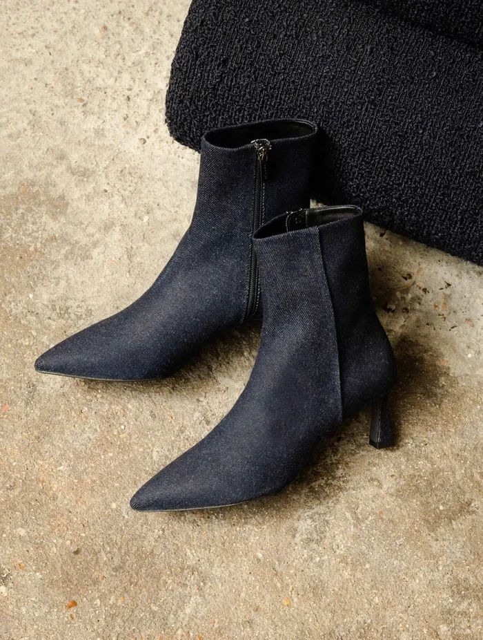 Audrey Raw Denim Women Bobbies Ankle Boots