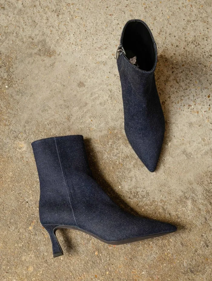 Audrey Raw Denim Women Bobbies Ankle Boots