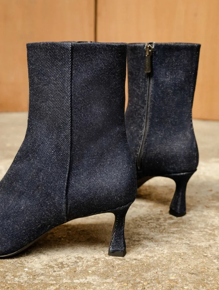 Audrey Raw Denim Women Bobbies Ankle Boots