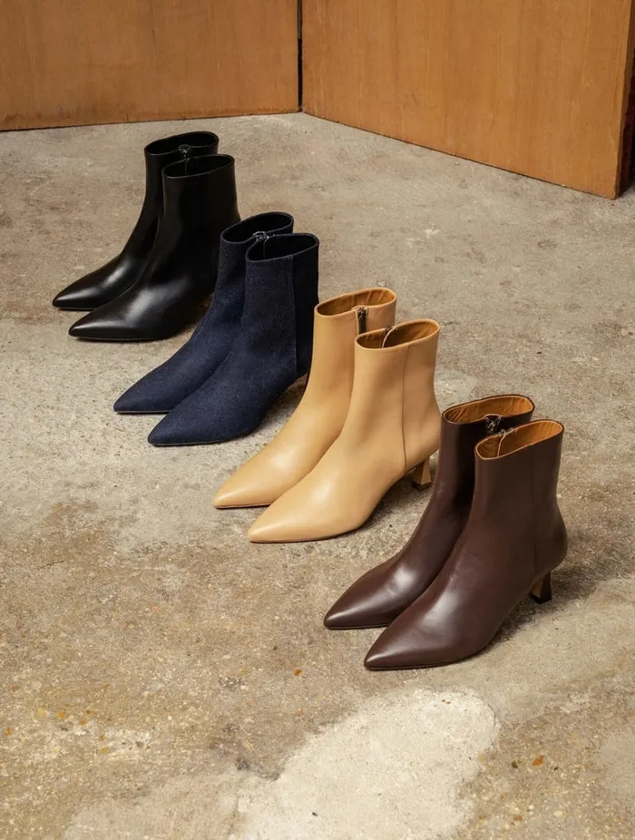 Audrey Raw Denim Women Bobbies Ankle Boots