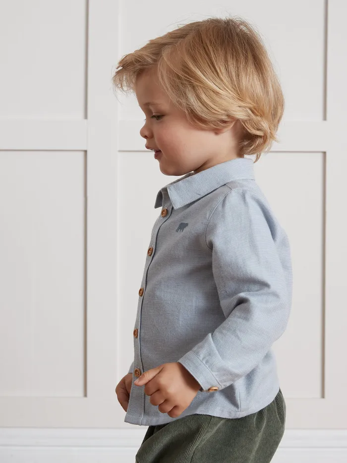Baby Cyrillus Baby Boy Striped Shirt Bleu Grise