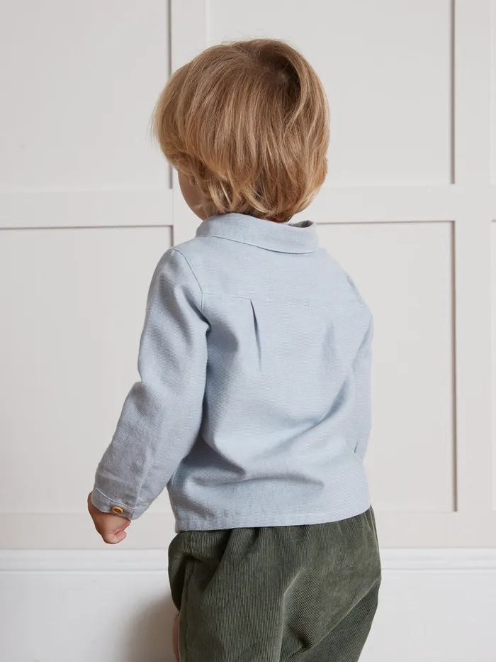 Baby Cyrillus Baby Boy Striped Shirt Bleu Grise