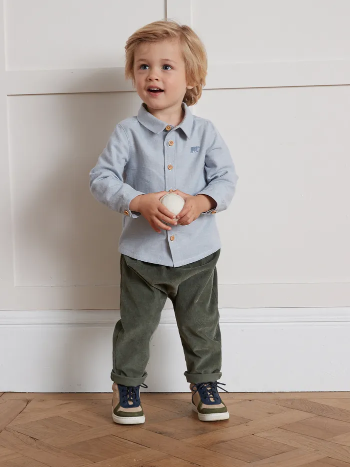 Baby Cyrillus Baby Boy Striped Shirt Bleu Grise