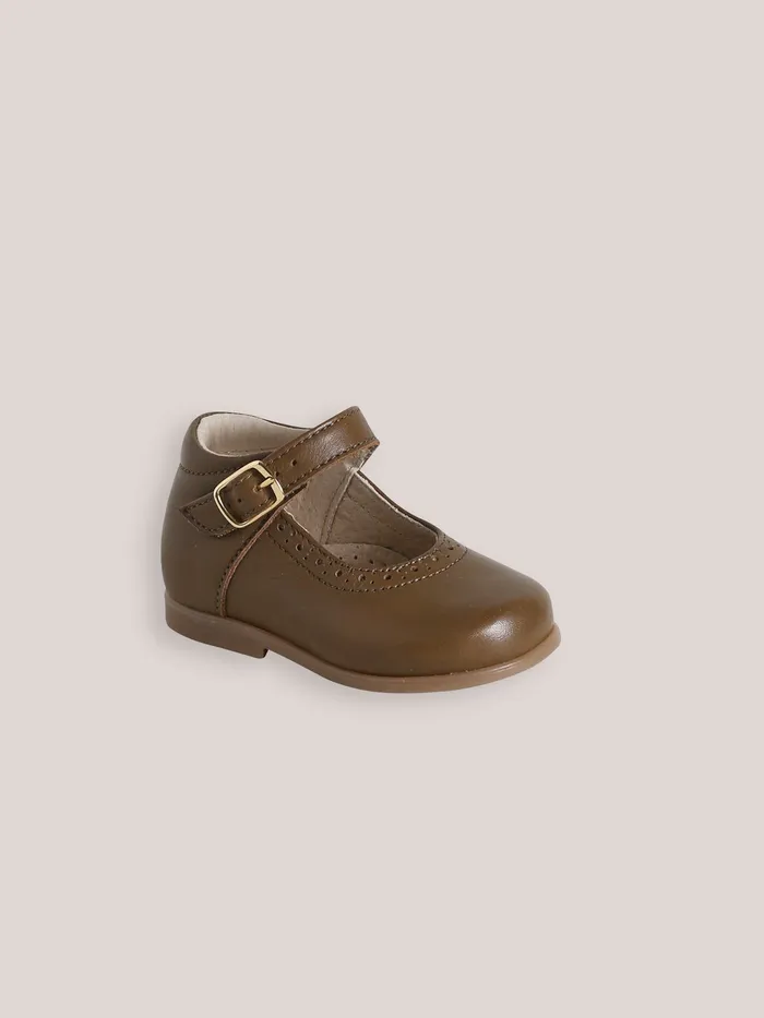 Baby Cyrillus Baby Girl Leather TStrap Shoes Kaki