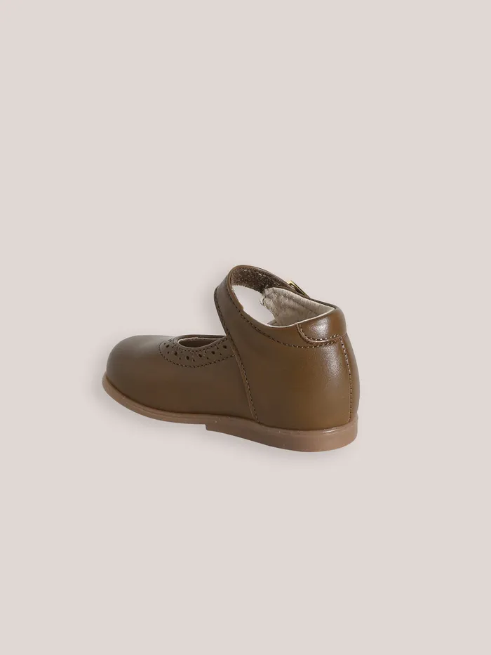 Baby Cyrillus Baby Girl Leather TStrap Shoes Kaki