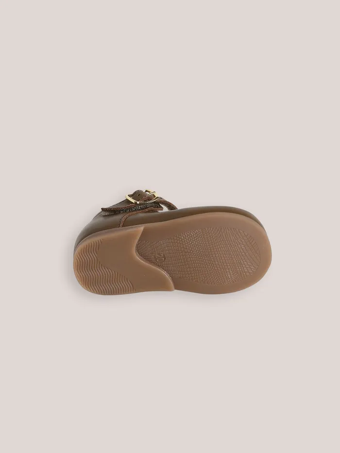 Baby Cyrillus Baby Girl Leather TStrap Shoes Kaki