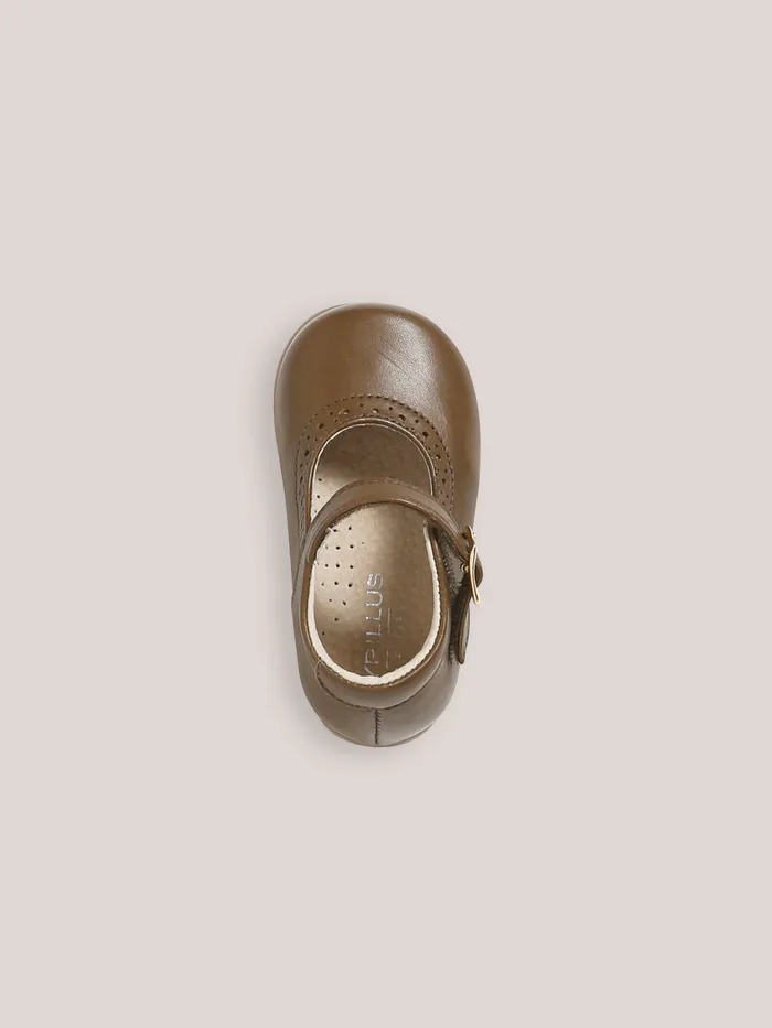 Baby Cyrillus Baby Girl Leather TStrap Shoes Kaki