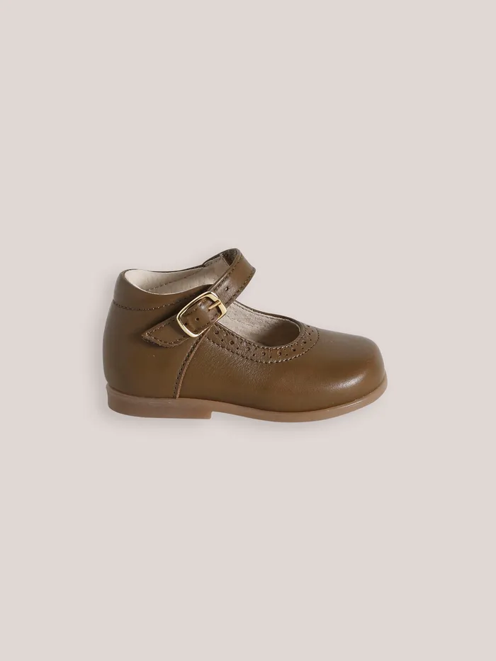 Baby Cyrillus Baby Girl Leather TStrap Shoes Kaki