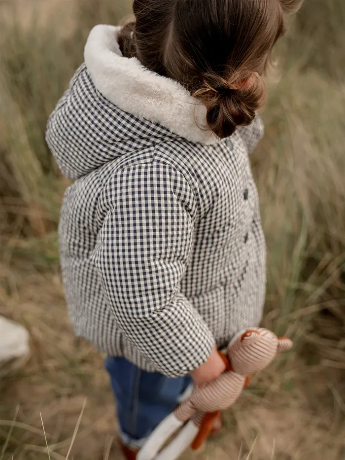 Baby Cyrillus Baby Girl SherpaLined Puffer Jacket Vichy Bleu