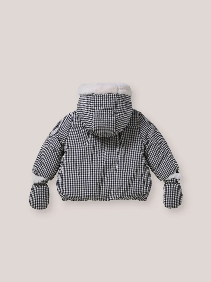 Baby Cyrillus Baby Girl SherpaLined Puffer Jacket Vichy Bleu