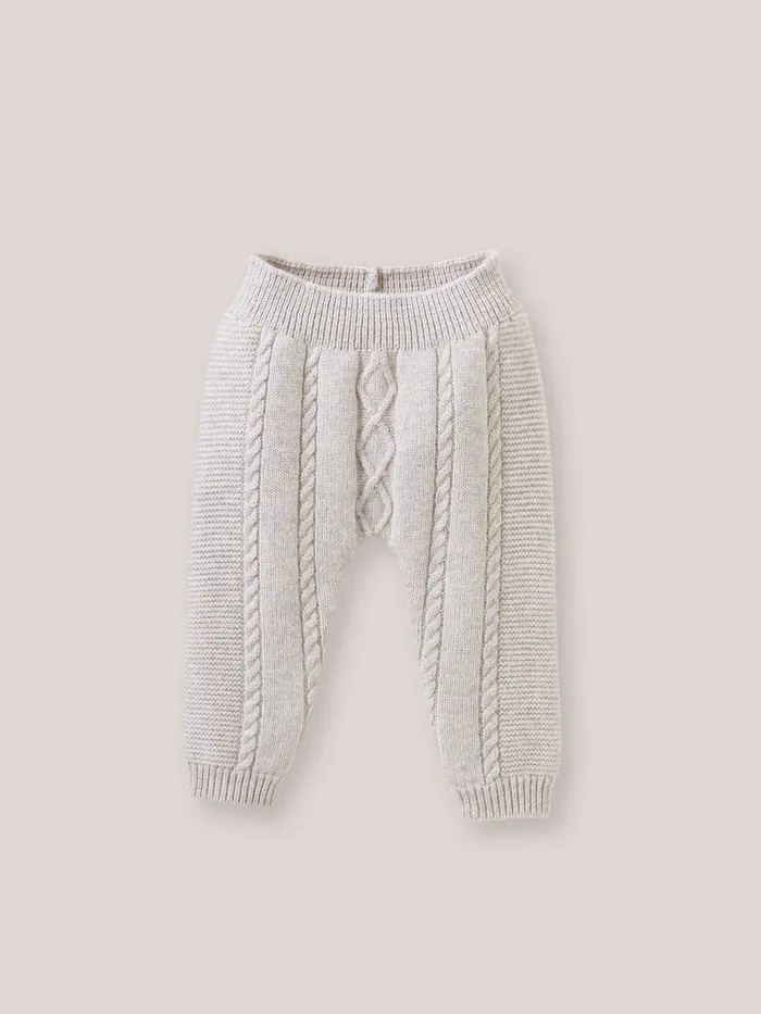 Baby Cyrillus Birth Wool And Cashmere Leggings Beige Chine